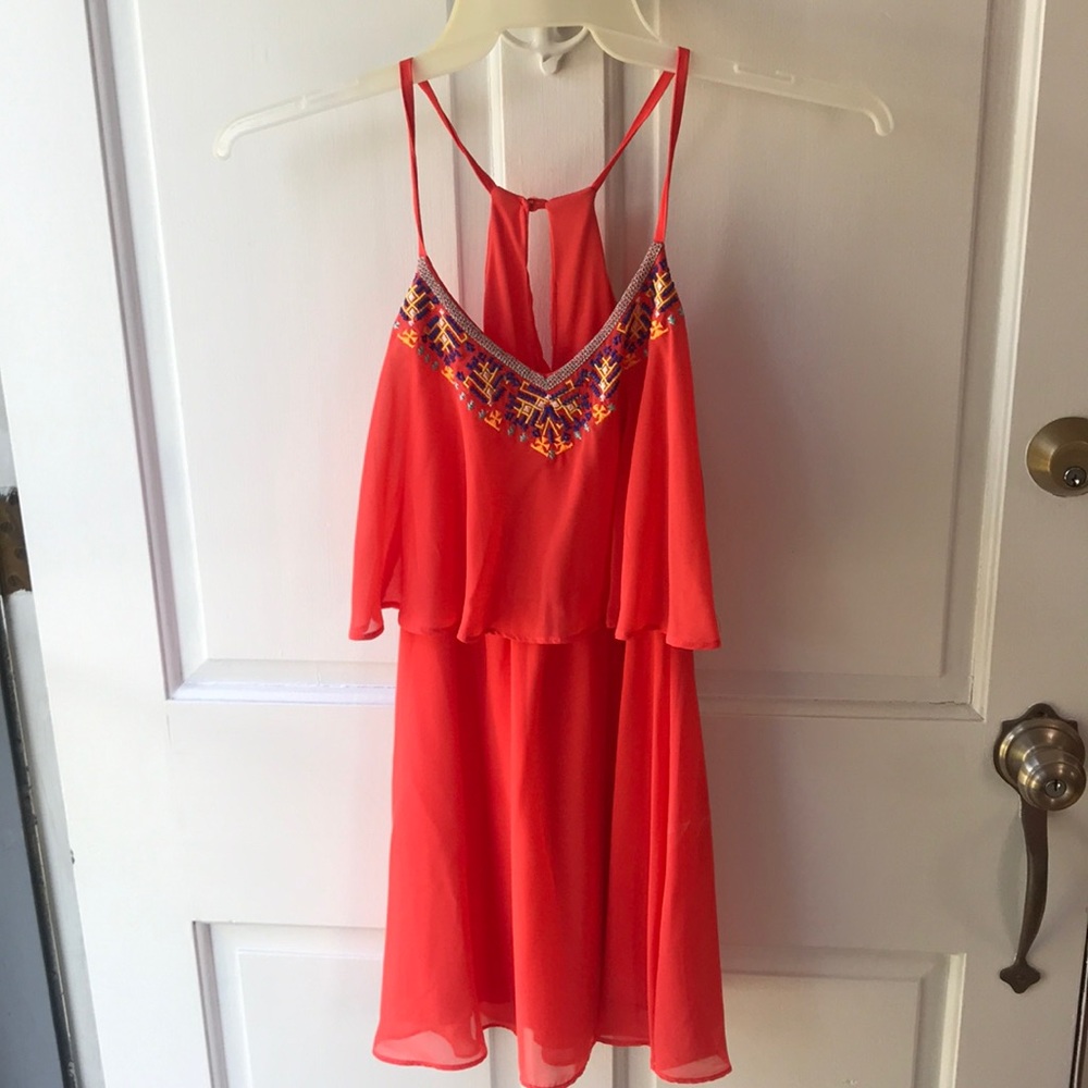 Peach flow dress